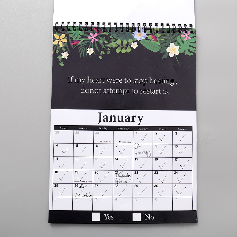 Kalendar Kertas Tebal Terikat Lingkaran