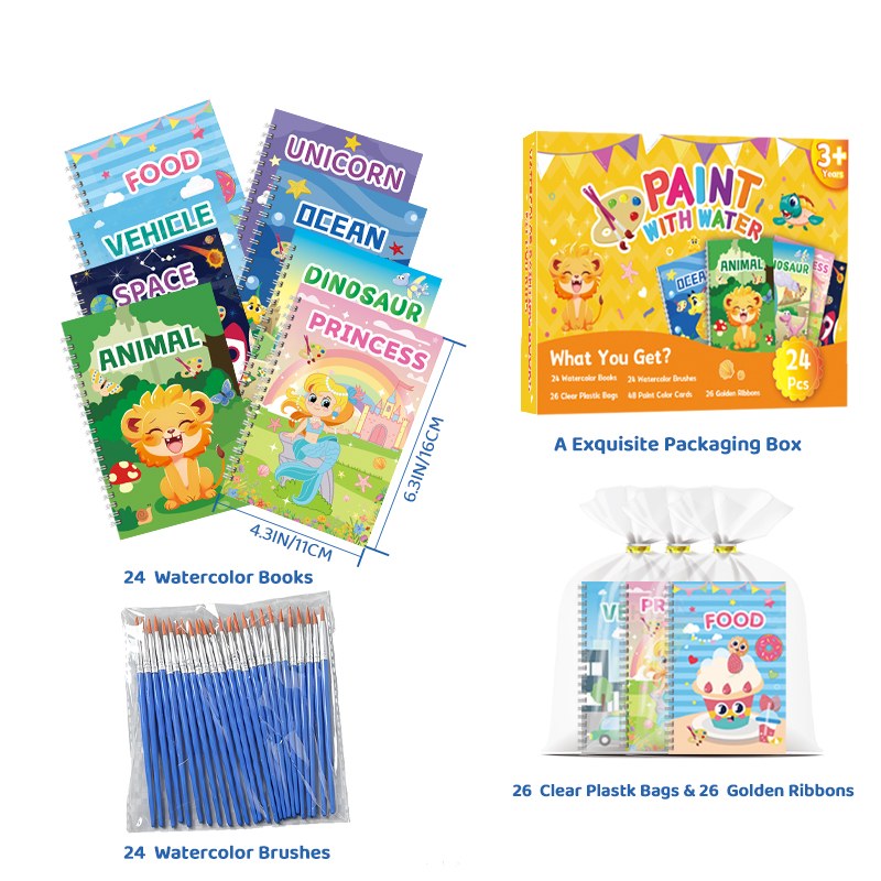 Set Hadiah Buku Mewarna Cat Air